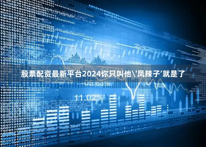 股票配资最新平台2024你只叫他'凤辣子’就是了