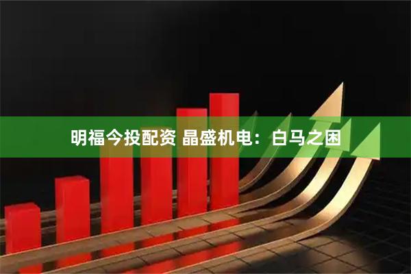 明福今投配资 晶盛机电：白马之困