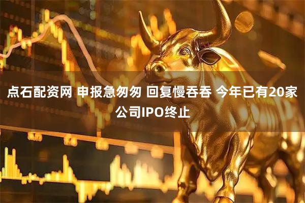 点石配资网 申报急匆匆 回复慢吞吞 今年已有20家公司IPO终止